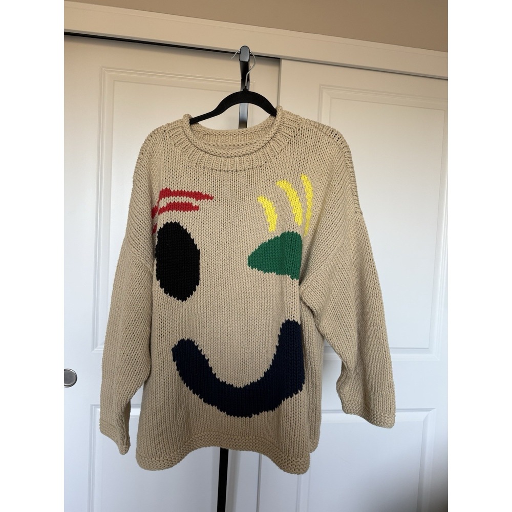 Slow Love Feel Good Hand Knit Jumpers Sweater Size M/L Beige - Picture 3 of 9